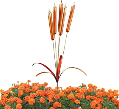 Tuinsteker Lisdodde - Metalen Yard Art - Tuin Decoratie - Duurzaam Metaal - 50 cm - Groen