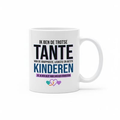 Trotse Tante Koffiemok 330 ml – Grappige Cadeaumok van de Grappigste en Beste Kinderen