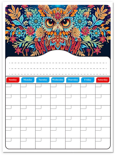 Magnetische whiteboardkalender - 11 - Uil - diamond painting kalender - compleet pakket inclusief stiften - Diamond painting by Wietske