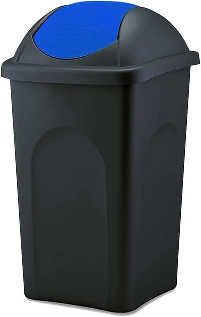 Vuilnisemmer 60 Liter met Klapdeksel Blauw Zwart