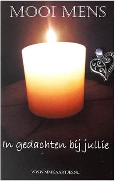 Mooi Mens Wenskaartje In gedachten bij jullie...