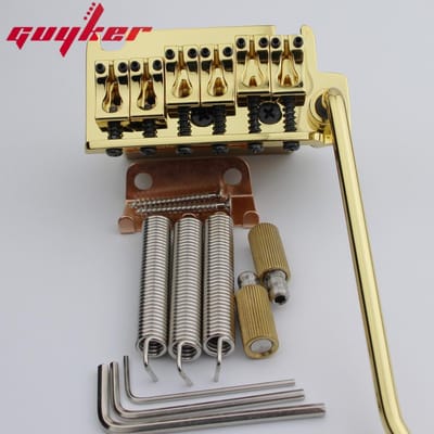 Guyker Gouden Niet-Vergrendelende 2-Punts Gitaar Tremolo Brug Snaarafstand 10,8 mm Met Tremolosysteem Zadel En Messing Blok black