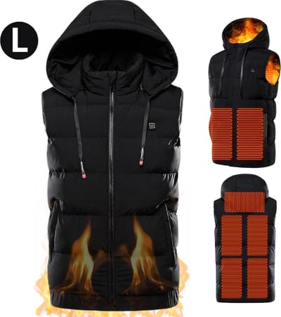 Bovista Verwarmde Bodywarmer - Heated Vest - Elektrische Bodywarmer - Extra Warm - Water Afstotend - Oplaadbaar - Unisex - Maat L - Zwart