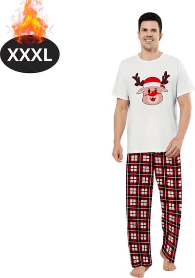 Bovista Kerst Pyjama - Heren - Kerstpyjama - Mannen - Slaapkleding Volwassenen - Set - Broek - Shirt - Christmas - Maat XXXL