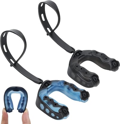 Sport-mondbescherming voor boksen en rugby, 2 stuks, rubber met aanpassend ontwerp voor optimale bescherming van tanden