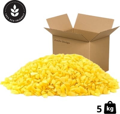 ZoeZo Bijenwas korrels 5 kg - Kaarsen maken - Bijenwas wraps maken - Lippenbalsem maken - Geel