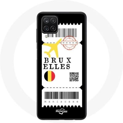 Hoesje Samsung Galaxy A12 Vliegticket Brussel