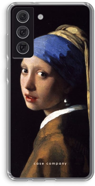 Hoesje geschikt voor Samsung Galaxy S21 FE hoesje - The Pearl Earring - Soft Cover Telefoonhoesje - Bescherming aan alle Kanten en Schermrand