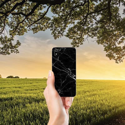 Xiaomi Redmi 7A TPU Siliconen Hoesje Marmer Zwart - Origineel Cadeau Vader