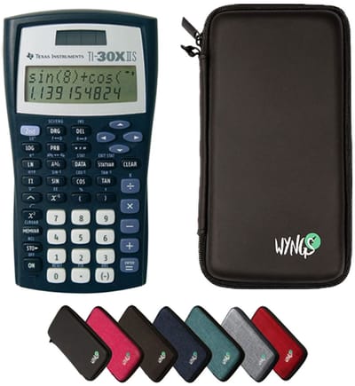 TI-30XIIS incl. WYNGS Beschermhoes Zwart - Wetenschappelijke Rekenmachine - Basis Pakket