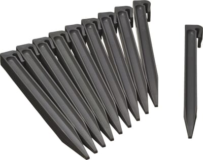 Nature Grondpennen - 20x stuks - kunststof - voor grasranden/borderranden - grijs - 26 cm