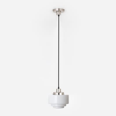 Hanglamp aan snoer Getrapt Ø 20 20's Matnikkel - Art Deco Trade