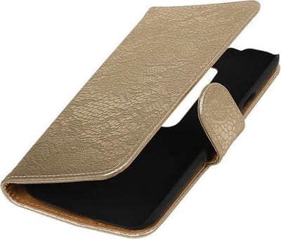 Motorola Moto G (3rd gen) - Lace/Kant Goud Bookstyle Hoesje