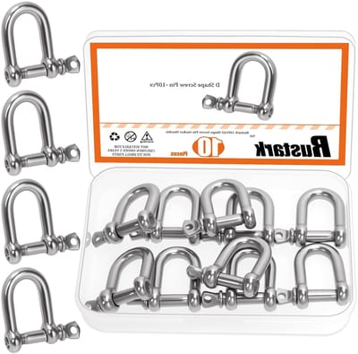 D-vormige karabijnhaak met schroefsluiting voor kettingen en touwen, compact en stevig, 8.5 cm
