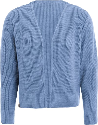 Knit Factory - Lenny Gebreid Vest - Gebreide dames cardigan - Kort vest op heuphoogte - Lichtblauw damesvest gemaakt uit 30% wol en 70% acryl - Crystal Blue - 36/38