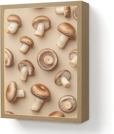 Wandlamp 30x40 cm - Oplaadbaar - Kastanje Champignons - Beige - Wandlampen binnen woonkamer - Slaapkamer lamp - Decoratieve nachtlamp - Vloerlamp draadloos