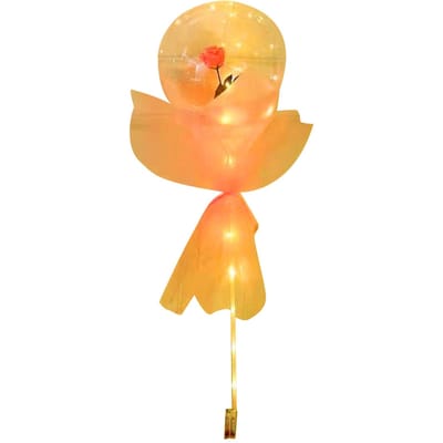 Lichtgevende Ballon Rozenboeket Transparant Ballonboeket Valentijnsdag Cadeaus met Gaas Karton orange