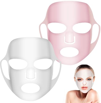 2 Stuks Herbruikbare Siliconen Gezichtsmaskers - Masque Holder - Face Mask - Skincare - Beauty Mask - Spa Mask - Bescherming Tegen Verdamping - Afglijden - Gezichtsverzorging - Transparant + Roze