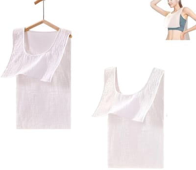 2-delige sportzweetdoek - Vest - Vochtafvoerend en ademend - Kan als binnen- of bovenkleding gedragen worden - Geschikt voor fitness en hardlopen - Wit 54x32cm