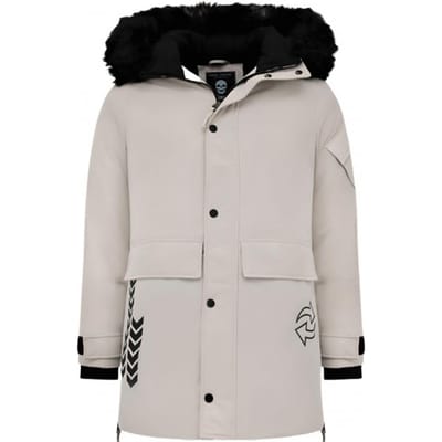 Parka Jas Heren - Met Faux Bontkraag - Beige