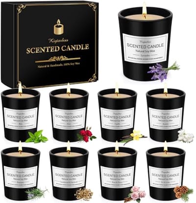 Geurkaars in Glas - Cadeauset met 9 Geurkaarsen voor Vrouwen