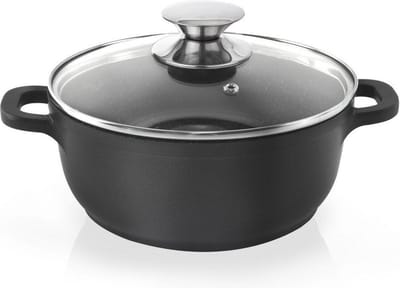 Kookpan Graniet met Glazen Deksel GRANDE 24 cm, 4 l - Kookpot - Soeppan
