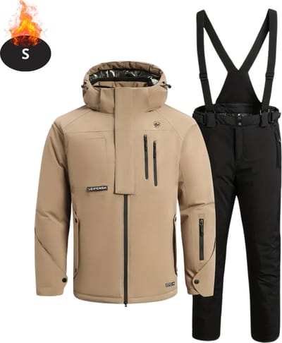 Bovista Skipak - SkiBroek - Skijas - Ski Suit - Wintersport - Heren - 2-Delig - Khaki - Maat S