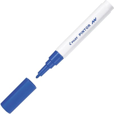 Pilot Pintor Blauwe Verfstift - Fine marker met 1,0mm schrijfbreedte - Inkt op waterbasis - Dekt op elk oppervlak, zelfs de donkerste - Teken, kleur, versier, markeer, schrijf, kalligrafeer…