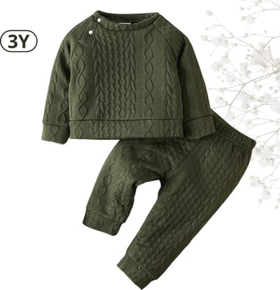 Livano Winterpak jongens - Babykleding - Romper voor 3 jaar - Olijf Groen