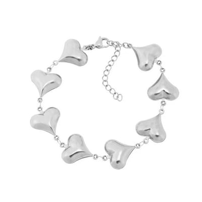 LOVE Hart Armband - Zilverkleurig | Stainless Steel - lengte 19+6 cm | Fashion Favorite
