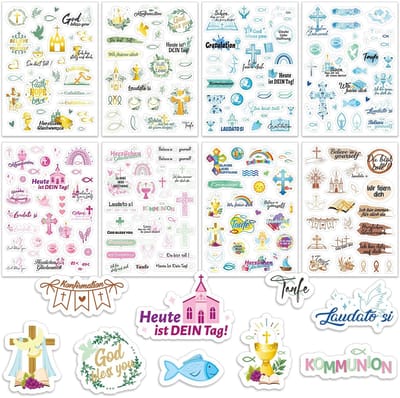 Allecto - Doop en Communie Sticker Set - Decoratie voor Gastenboek - Scrapbook Versiering - Creatieve Accessoires - Sticker Collectie - Geschikt vo...