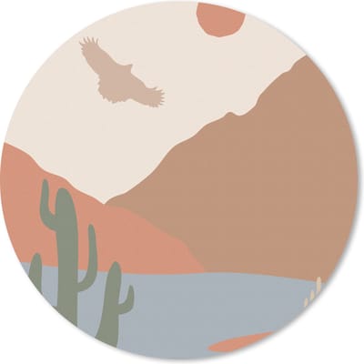 Muismat rond 20x20 cm - Mousepad Pastel - Illustratie - Cactus - Havik - Ronde muismatten