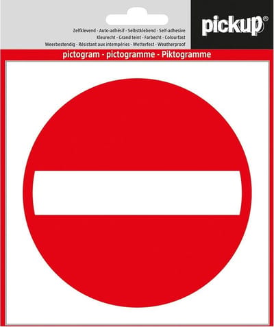 Pickup pictogram Aufkleber 14x14 cm Zutritt verboten