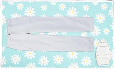 Strijkmat met steun - Strijktafel deken - Snel strijken - Inclusief siliconen steun - 120 x 70 cm - Daisy Blue