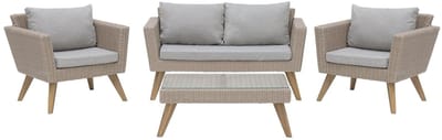VITTORIA - Loungeset voor 4 - Taupe - PE rotan