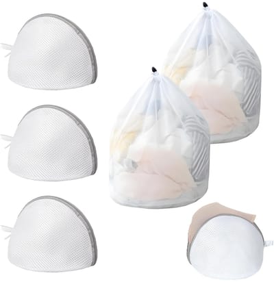 Wasnet, wasnet voor wasmachine, beha, waszak, herbruikbaar, fijnmazig waszakken voor beha, ondergoed, fijne was, sokken, 19 x 17 cm, 30 x 40 cm