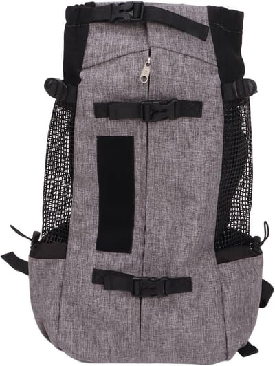 Huisdier Rugzak - Draagbare Tas - Outdoor Avonturen - Ademend Net - 33 x 23 x 5 cm - Grijs