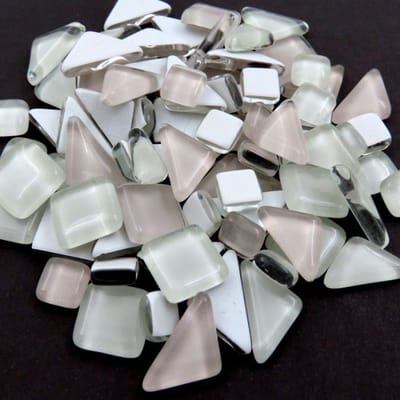 Soft Glas Puzzles Mozaiek steentjes 300 gram, Baby Wit mix