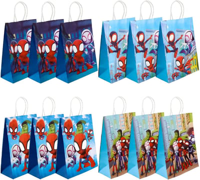 Dailygoods- Cadeauzakjes 12 Stuks - Papieren Zakjes - Geschenktas - Feestbenodigdheden - Herbruikbaar - Hoogwaardig Materiaal - Geschenkzakjes
