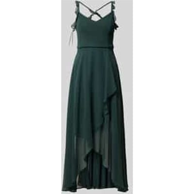 cocktailjurk van chiffon met volants