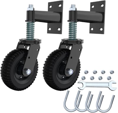Poortwiel 15 cm - Poortrol Zwenkwiel - Poorten Laten Draaien - Massief Rubber Wiel - 15 cm - Zwart