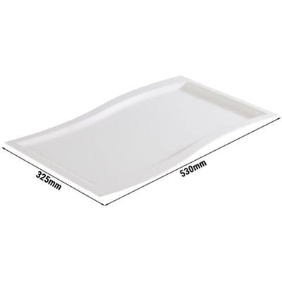 GGM Gastro (6 Stück) GN-Tablett 1/1 - SINUS - Melamin - Höhe: 20mm - Weiß