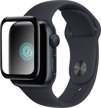 Force Case, Screenprotector geschikt voor Apple Watch 7 / 8 / 9 45mm - Tempered Glass 3D, Transparant