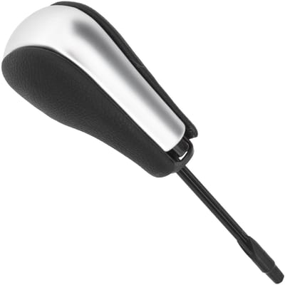 Modecar Serie E - Automatische Versnellingspookknop - Zwart en Zilver - Lange Lengte