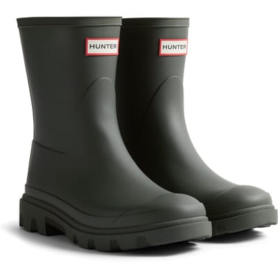 Hunter Unisex Downpour Korte Rubber Wellington Boots voor Heren - Donkergroen