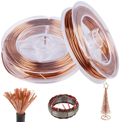 Isolerende Koperdraad 1 mm x 10 m voor Elektromagnetische Motoren en Tuinprojecten, 2 Rollen - Ideaal voor Planten en Groenten