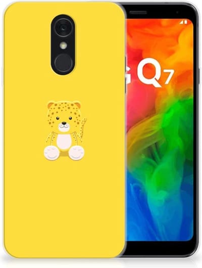 Back Cover voor LG Q7 Telefoonhoesje met Naam Baby Leopard