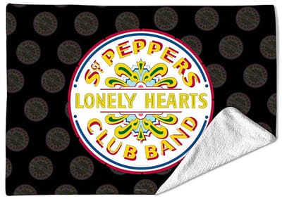 Rocksax The Beatles - Sgt Pepper Plaid - Eenpersoons (127cm x 152cm) - Zwart/Multicolours