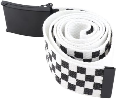 Dailygoods- Militaire Riem Verstelbaar - Canvas Riem - Zwart/Wit Raster - Sterke Toepasbaarheid - Metalen Gesp - Hoog Uithoudingsvermogen