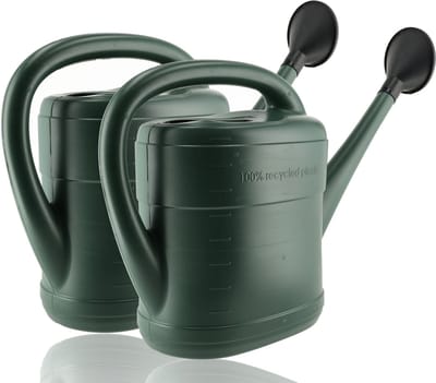 Gieter 10 Liter 2 Stuks – Groene Kunststof Tuingieters met Sproeikop – Plantengieter voor Tuin, Balkon, Kamerplanten, Bloemen en Moestuin